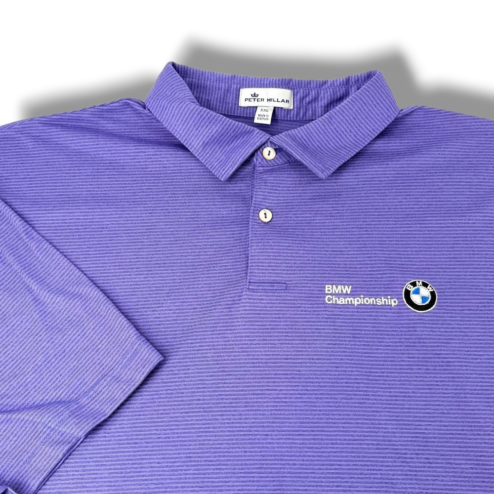 Peter Millar BMW Championship Golf Polo Mens XXL Purple Event Exclusive